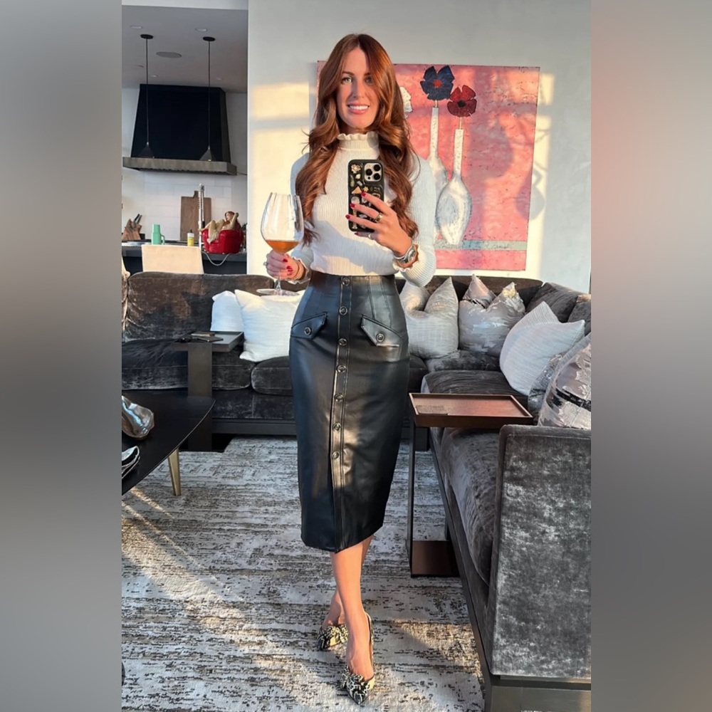 BARRIE VEGAN LEATHER SKIRT